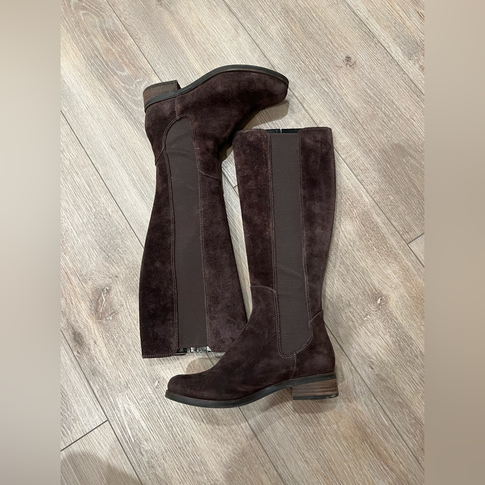 Cole Haan - brown knee high suede leather boots